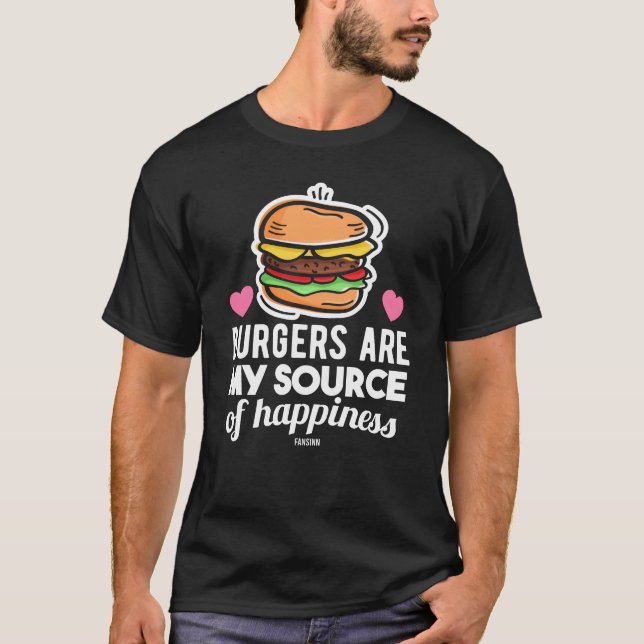 unhealthy delicious fast food burger girl T-Shirt (Front)