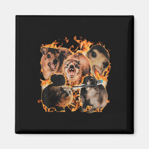 Unhinged Rock Hyrax Awawa Animal Humour Retro Men Magnet