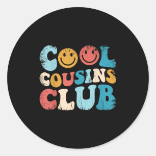 Uni Cool Cousins Club, Funny Cousin Crew Kids Boys Classic Round Sticker