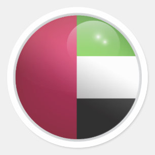 Uni Emirat Arab Glossy Circle Flag Classic Round Sticker