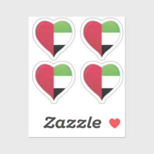 Uni Emirat Arab love flag pride heart sticker