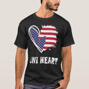 Uni Heart Patriotic Horse Heart American Flag Hors T-Shirt
