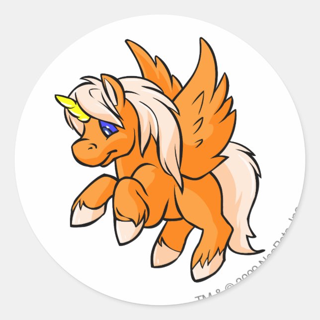 Uni Orange Classic Round Sticker (Front)