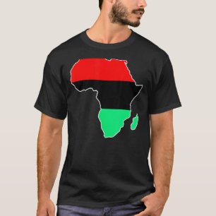 Unia Flag Map Continent African Pride Black Histor T-Shirt