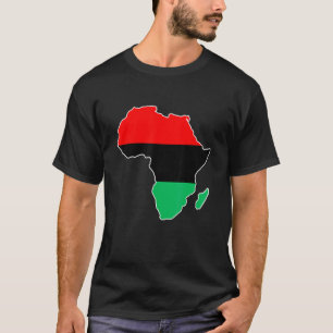 Unia Flag Map Continent African Pride Black Histor T-Shirt