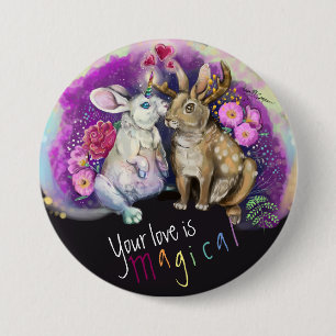 Unibunny Kisses Jackalope Magical Love 7.5 Cm Round Badge