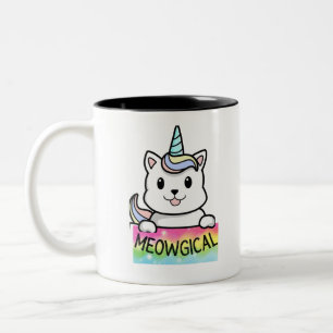 Unicat Caticorn Meowgical Unicorn Cat Men Women Bo Two-Tone Coffee Mug