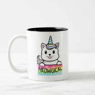Unicat Caticorn Meowgical Unicorn Cat Men Women Bo Two-Tone Coffee Mug