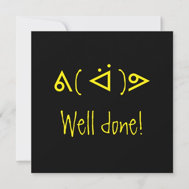 Unicode "well done" card. thank you card (Front)