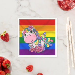 Unicon cute happy Birthday Napkins