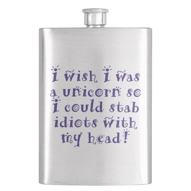 Unicorms_idiots Hip Flask (Front)