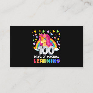 unicorn 100 Days of Magical Learning 100 Days Of S Business Card