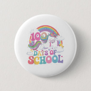 Unicorn 100 Days Of School 100th Day Of School Tea 6 Cm Round Badge