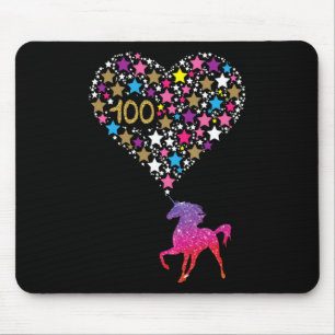 Unicorn 100 Days Of School  Cute Happy Gift Outfit Mouse Pad