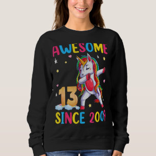 Unicorn 13th Birthday Outfit For Girls Awesome 13  Sweatshirt