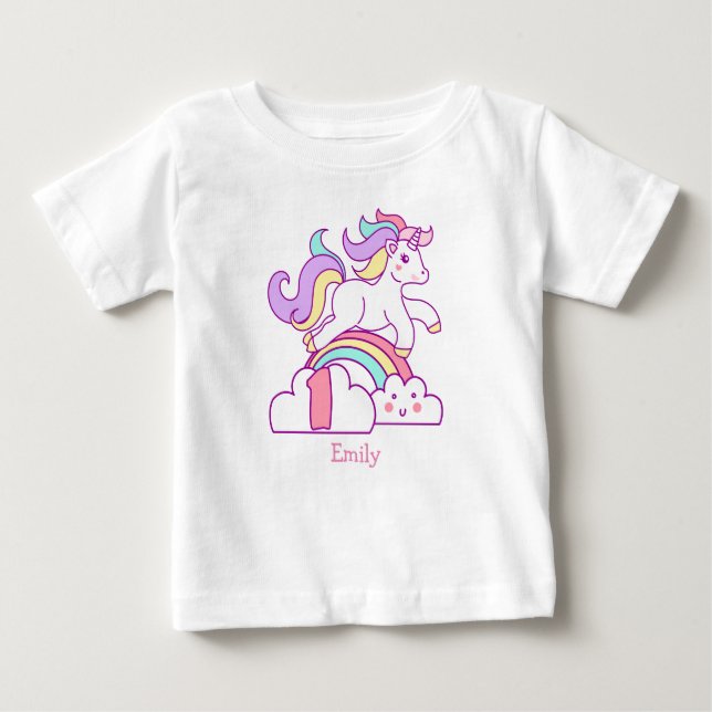 Unicorn 1st Birthday Baby T-Shirt (Front)