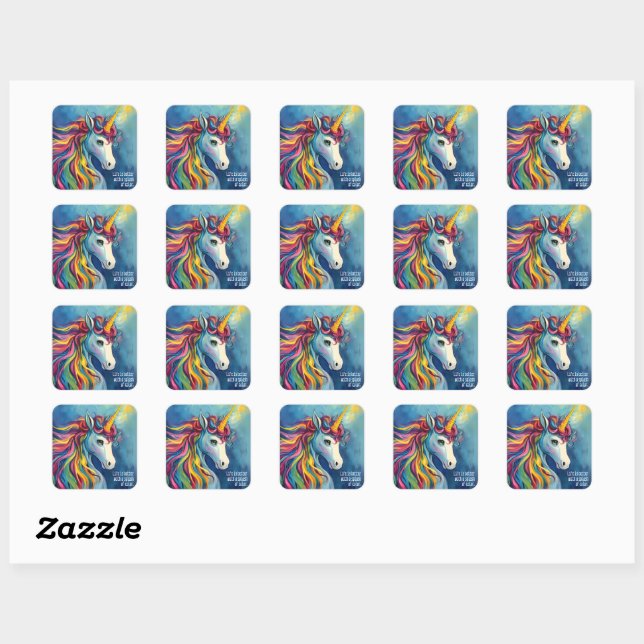 Unicorn 2 square sticker (Sheet)