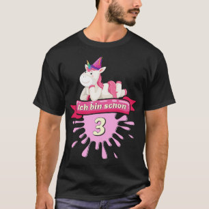 Unicorn 3rd Birthday Gift Kids Girls T-Shirt