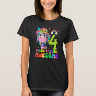 Unicorn 4th Birthday 4 Years Old Girls Princess P T-Shirt