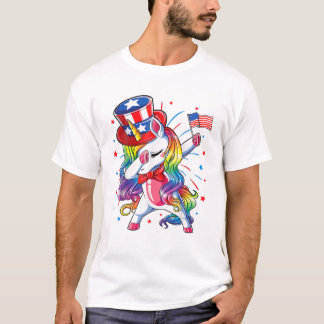 Unicorn 4th of July Girls T-Shirt
