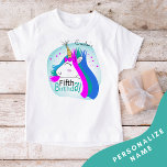 Unicorn 5th Birthday Girls Tshirt (Hot Pink)<br><div class="desc">Adorable and stylish design ready for a very special birthday girl. Easily update their name to personalise.  Be sure to check out the rest of my collection for many other adorable options.</div>