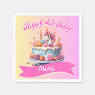 Unicorn 5th Birthday Napkins