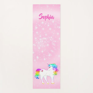 Unicorn Active  Whimsical Pink Stars Yoga Mat