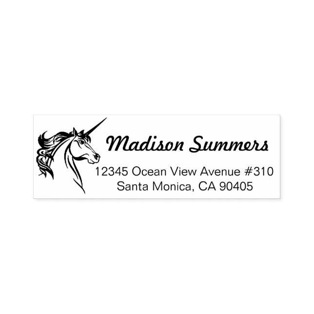 Unicorn Address Stamp, Self Inking Stamp (Design)