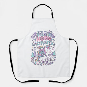 Unicorn Adventure Horn Activated Cute Pastel Graph Apron