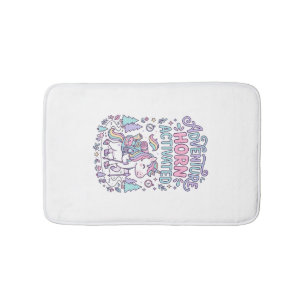 Unicorn Adventure Horn Activated Cute Pastel Graph Bath Mat