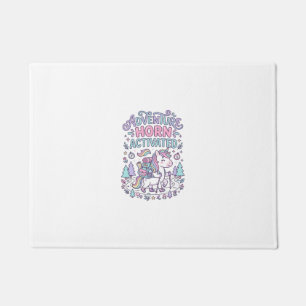 Unicorn Adventure Horn Activated Cute Pastel Graph Doormat