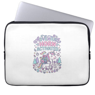 Unicorn Adventure Horn Activated Cute Pastel Graph Laptop Sleeve