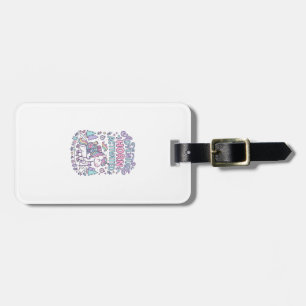 Unicorn Adventure Horn Activated Cute Pastel Graph Luggage Tag