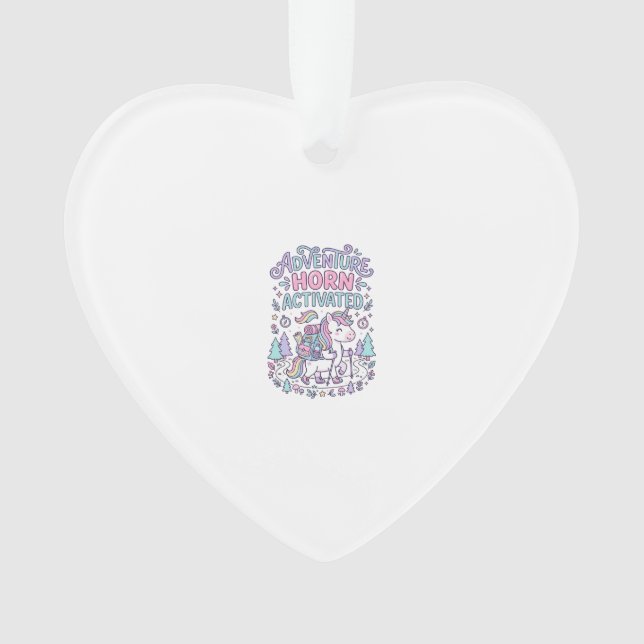 Unicorn Adventure Horn Activated Cute Pastel Graph Ornament (Front)