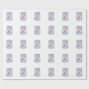 Unicorn Adventure Horn Activated Cute Pastel Graph Wrapping Paper