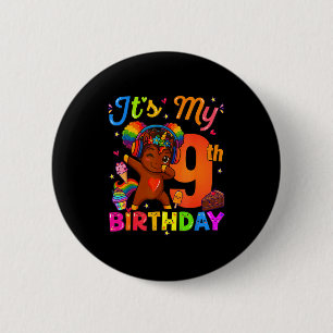 Unicorn Afro 9th Birthday Girl Natural Hair Afro A 6 Cm Round Badge
