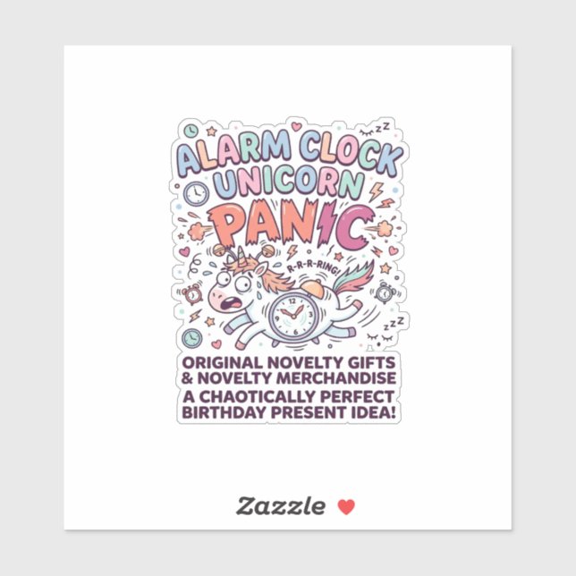Unicorn Alarm Clock Unicorn Panic Bold Typography  (Sheet)
