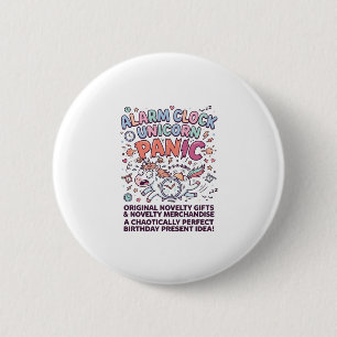 Unicorn Alarm Clock Unicorn Panic Bold Typography 6 Cm Round Badge
