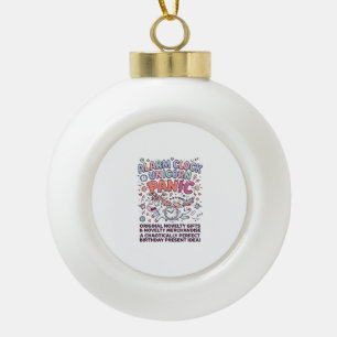 Unicorn Alarm Clock Unicorn Panic Bold Typography Ceramic Ball Christmas Ornament