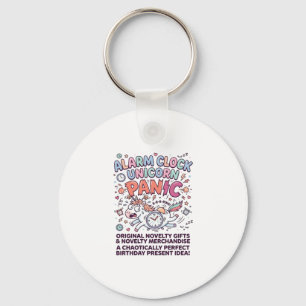 Unicorn Alarm Clock Unicorn Panic Bold Typography  Key Ring