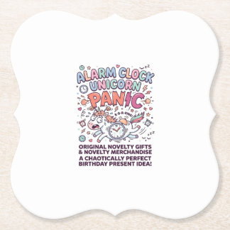 Unicorn Alarm Clock Unicorn Panic Bold Typography  Paper Coaster