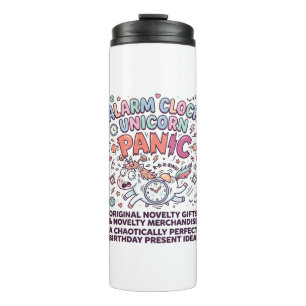 Unicorn Alarm Clock Unicorn Panic Bold Typography Thermal Tumbler