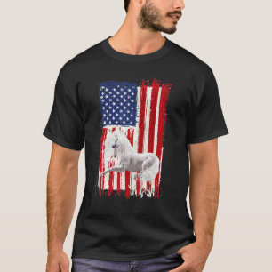 Unicorn American Flag Patriotic Pet 4th Of July T-Shirt