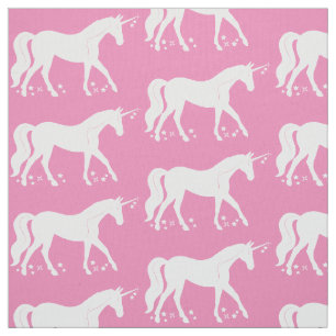 Unicorn Among the Stars in Silhouette Fabric