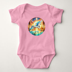 Unicorn and a Desert Fantasy Palace Baby Bodysuit