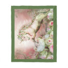 Unicorn And A Rose Art Fleece Blanket