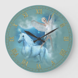 Unicorn and  Angel  Vignette Wall Clock