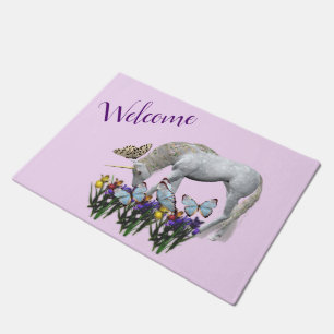 Unicorn And Butterflies Animal   Doormat