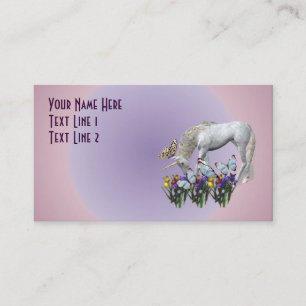 Unicorn And Butterflies Fantasy Business Card