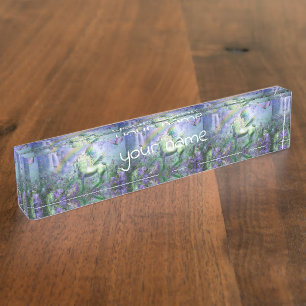 unicorn and butterflies nameplate